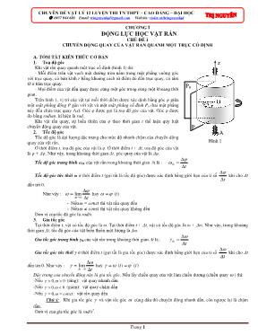 Ôn tập về Động lực học của vật rắn Vật lí lớp 12